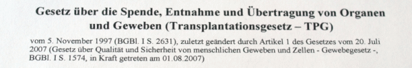 Transplantationsgesetz TPG
